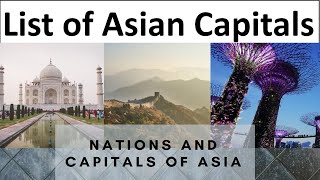 The capitals of each Asian country  with all Asian countries names | All capital cities in Asia A-Z