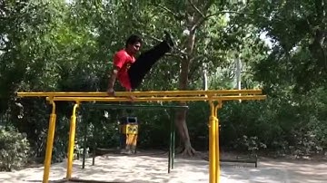 Guy Tries Front Flip On Parallel Bars and Crashes on His Back - 1065837