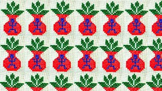 mangal ghat cross stitch pattern। how to make woolen ason design| bhorat ason