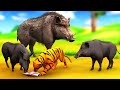 लालची बाघ और जंगली सूअर Kahani - Panchatantra Moral Stories - 3D Hindi Fairy Tales