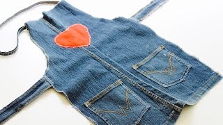 Upcycle your old jeans to make this cute denim apron for favourite
crafting monkey. an easy sewing project beginners. full details on
kidspot.com.au...