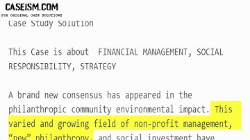 Social Impact Measurement  Case Study Help - Caseism.com