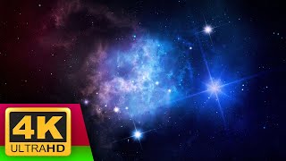 Space journey (Soothing white noise of jet engines) Cosmos 4k - no ads in the middle