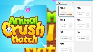 Saque Até $10 Reais Aplicativo Animal Crush Match Com Prova De Pagamento screenshot 3