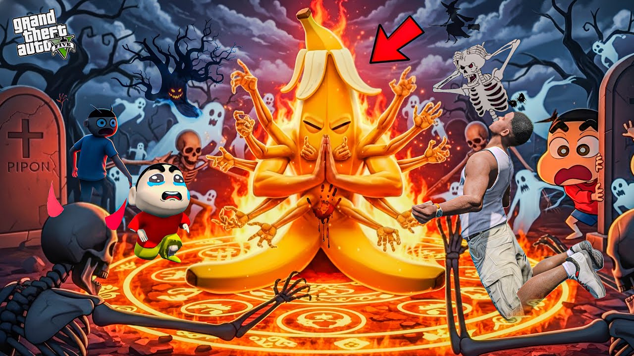 GTA 5 Franklin And Shinchan - কলা বাবার ভয়ংকর ভুতের অতৃপ্ত আত্মার যজ্ঞ in GTA 5! Bangla Gameplay