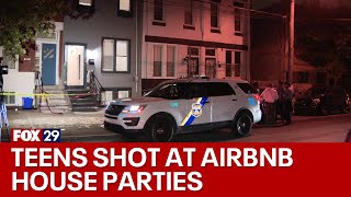 3 teens shot at separate Airbnb house parties in Philly neighborhoods