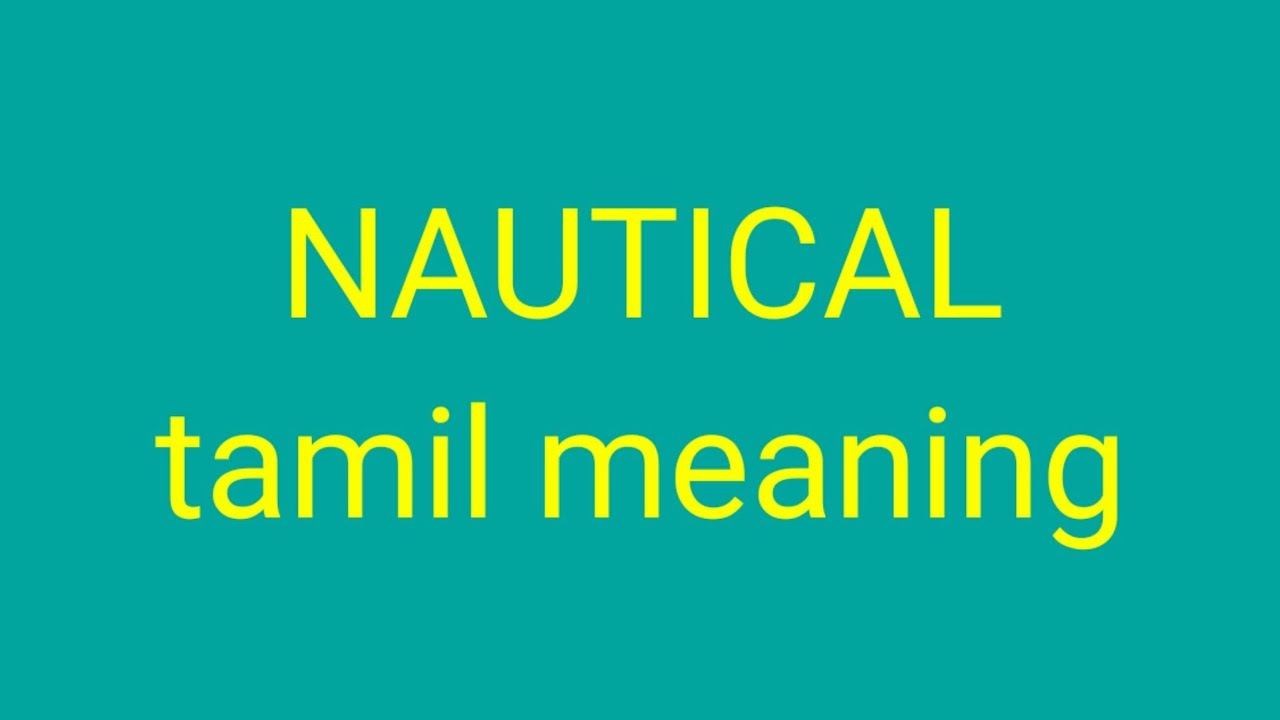NAUTICAL aeronautical Tamil Meaning sasikumar YouTube