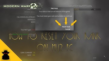 HOW TO RESET YOUR RANK ON MW2 PC