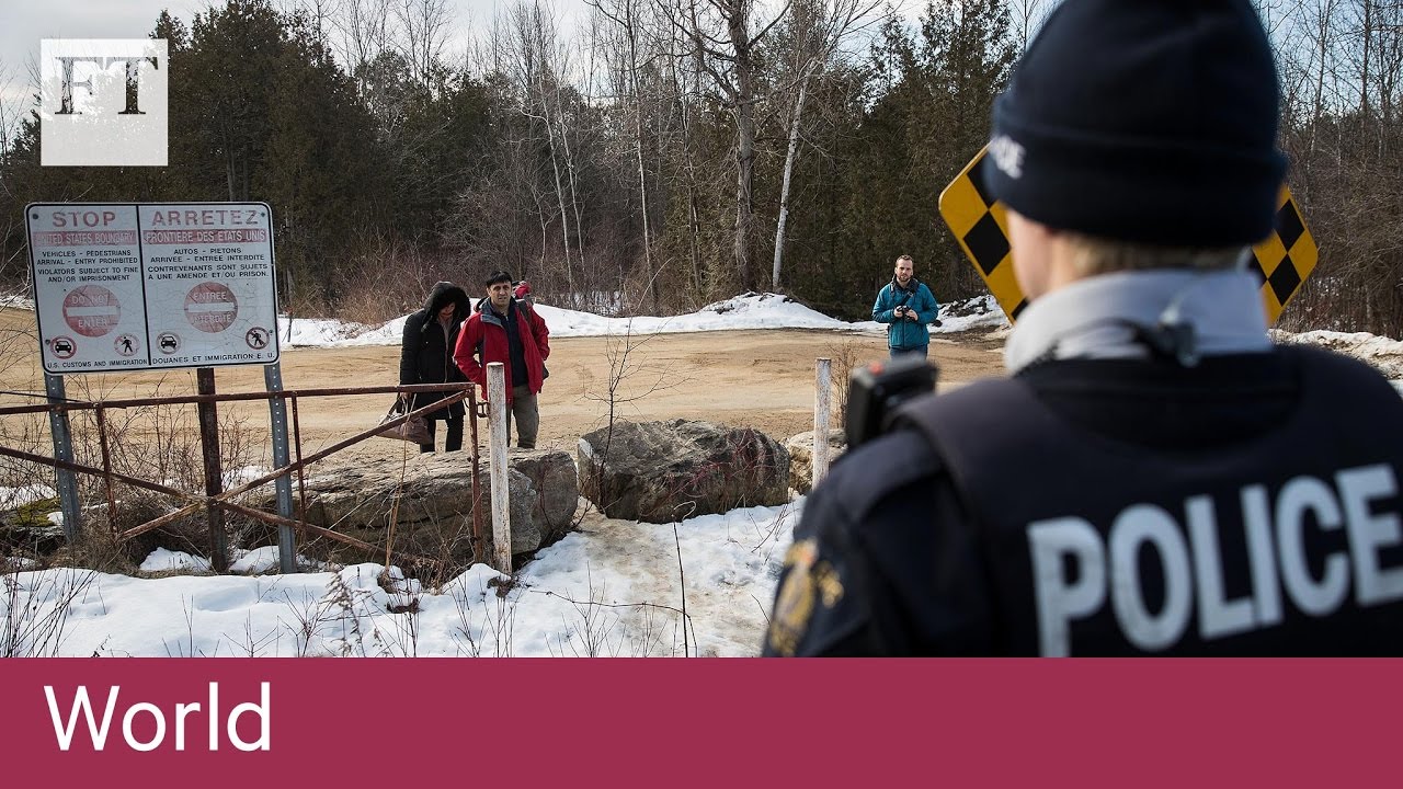 Film backdrop image for Refugees evade Trump by fleeing to Canada (2017)
