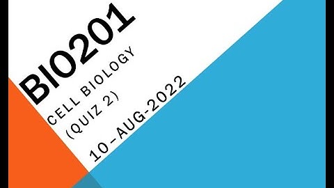 BIO201 Cell Biology Quiz No 2