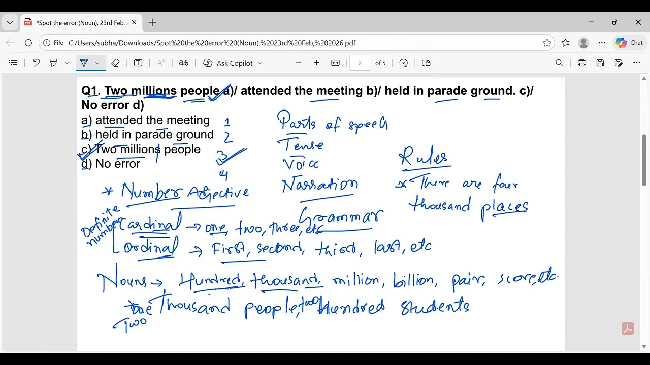 Spot the Error MCQs | Grammar Rules + PYQs Discussion #ssc #apssb