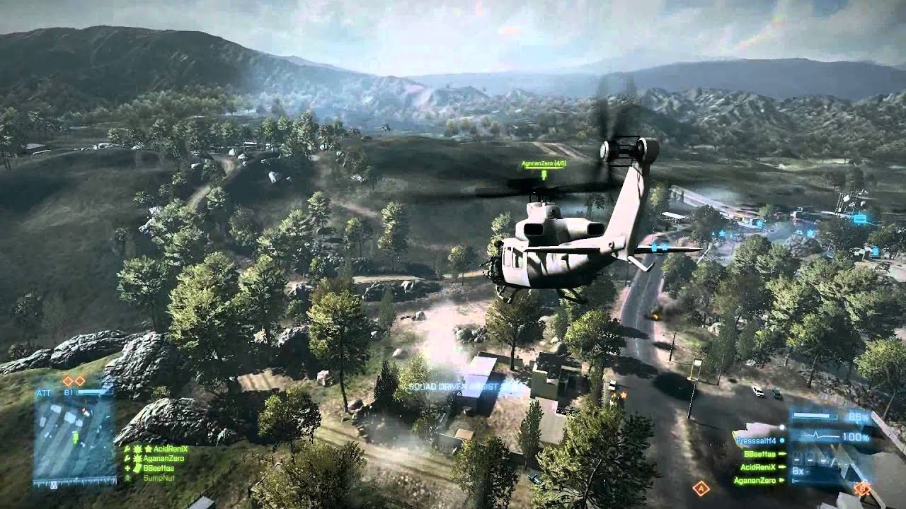 Battlefield 3 "Flying Fortress" UH-1Y Venom Transport Helicopter Gameplay
