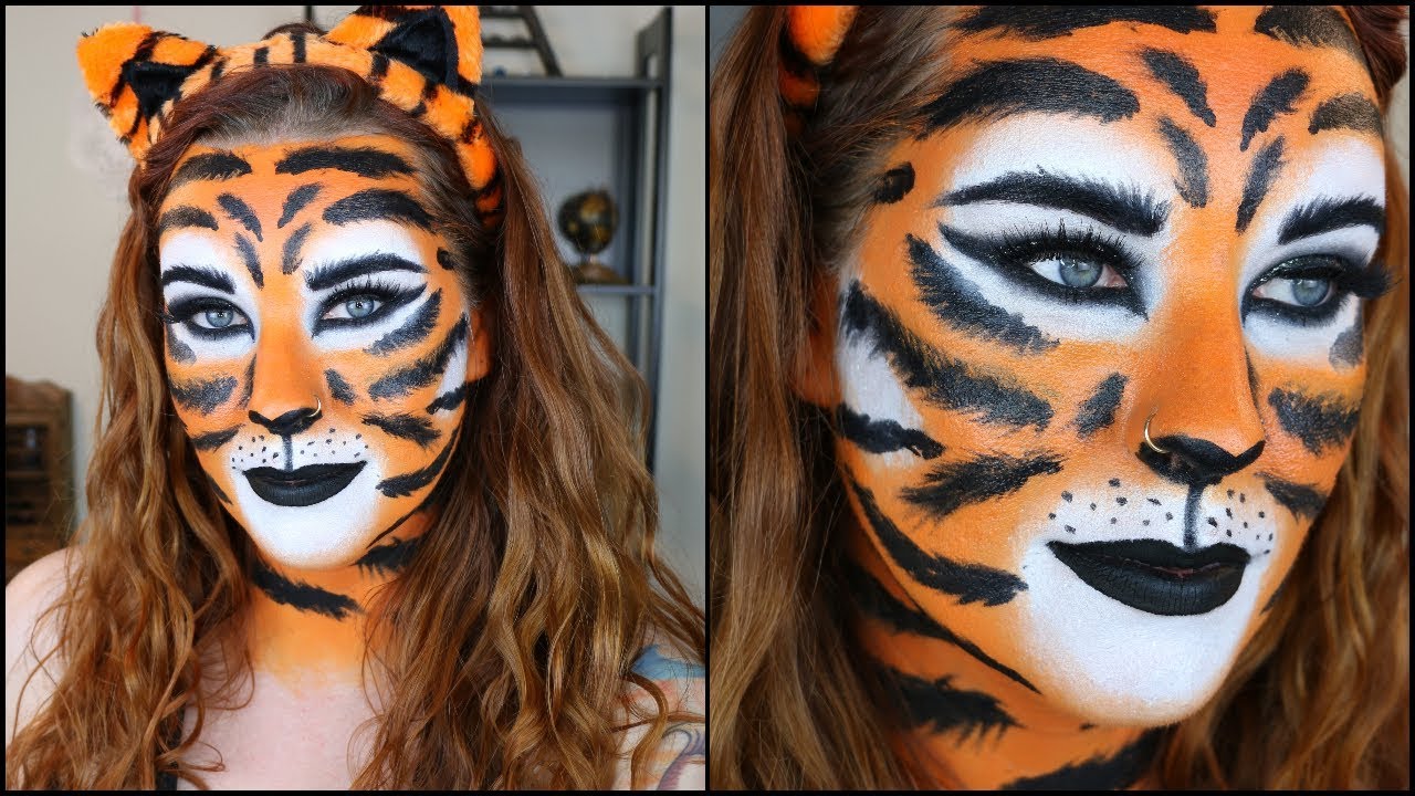 overgive Ondartet tumor Ældre borgere Tiger Halloween Makeup! - YouTube