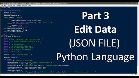 Part 3 Editing/Updating Data (JSON File (Python Language))