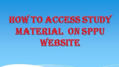 How to Access Study material on SPPU website