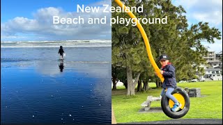 NZ紐西蘭系列 奧克蘭超好玩的沙灘🏖️和遊樂場🛝巨浪黑沙灘。New Zealand Auckland