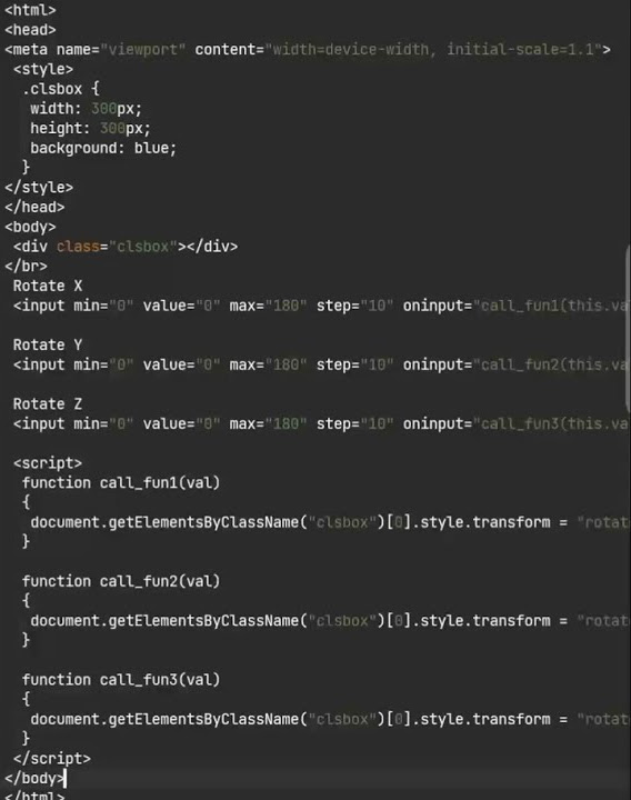 CSS Program - How To Rotate X Axis,Y Axis, Z Axis By Range . - YouTube