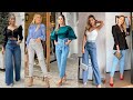 COMBINACIONES DE MODA CON PANTALONES JEANS OUTFITS DE MODA 2021 CON PANTALONES DE MEZCLILLA