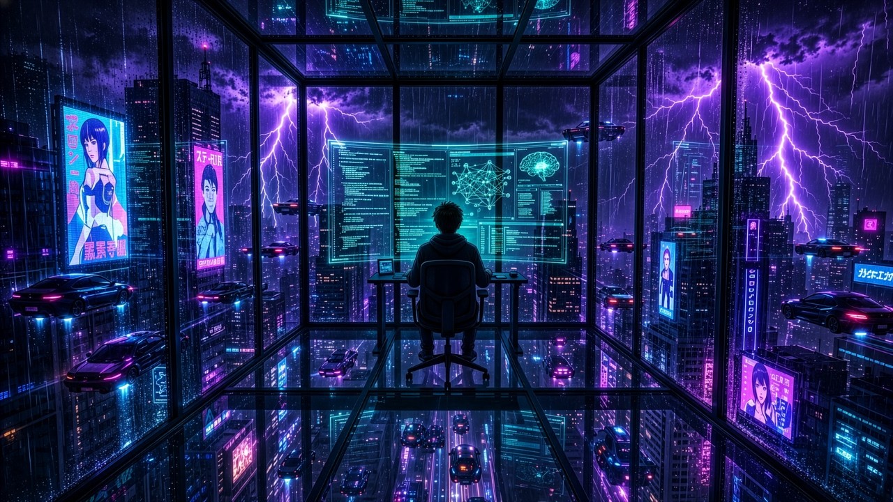 Assista a ⚡The Last Developer | Cyberpunk Coding Ambience 🌧️ Future Garage & Rain Sounds for Deep Focus no YouTube Assista a ⚡The Last Developer | Cyberpunk Coding Ambience 🌧️ Future Garage & Rain Sounds for Deep Focus no YouTube