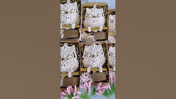 OWL ❤️ YOU!  Owl macramé pieces as thoughtful wedding favors for sponsors ✨ #handmade #diy #craft