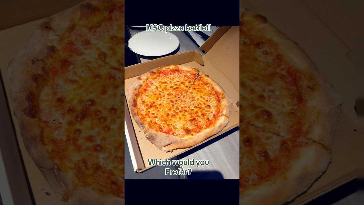 Which ship has the better looking pizza? Seaside or World America?