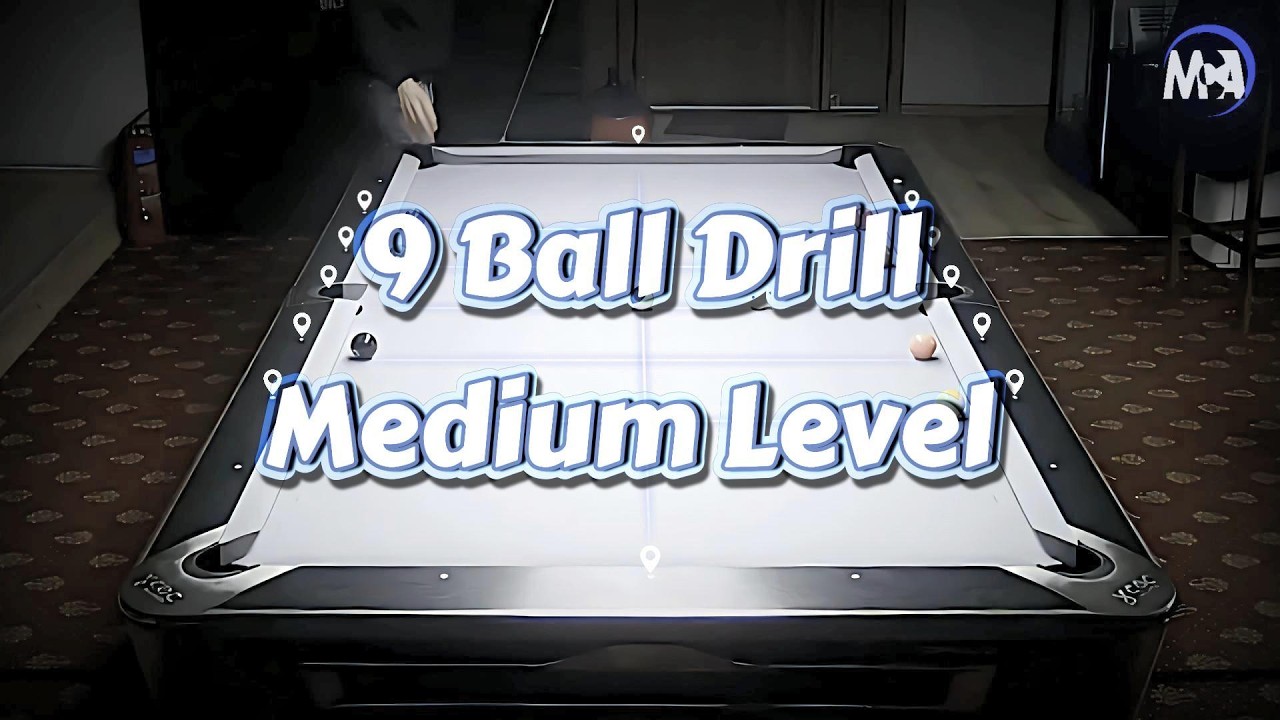 Image of video the 9 Ball Medium Level Pool Billiard Drill #billiards #8ballpool #billiard #poolplayer #sports 24