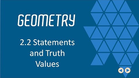 Statements and Truth Values, BJU Press Geometry 4th Ed  Lesson 2.2--CCCS Flipped Geometry #11