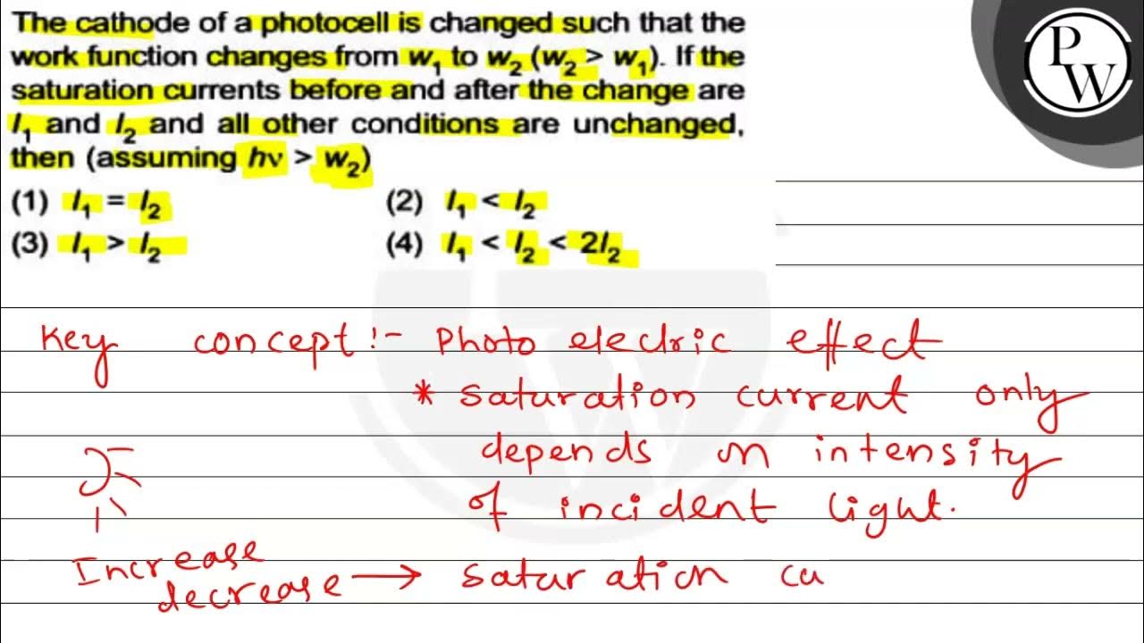 The cathode of a photocell is changed such that the work function c