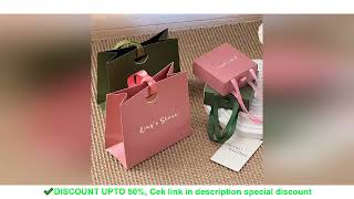 20\/50\/100Pcs 15.5Ã—14.5Ã—7.5cm Jewelry Gift Packaging Bag Shopping Stationery Wedding Handbag Paper