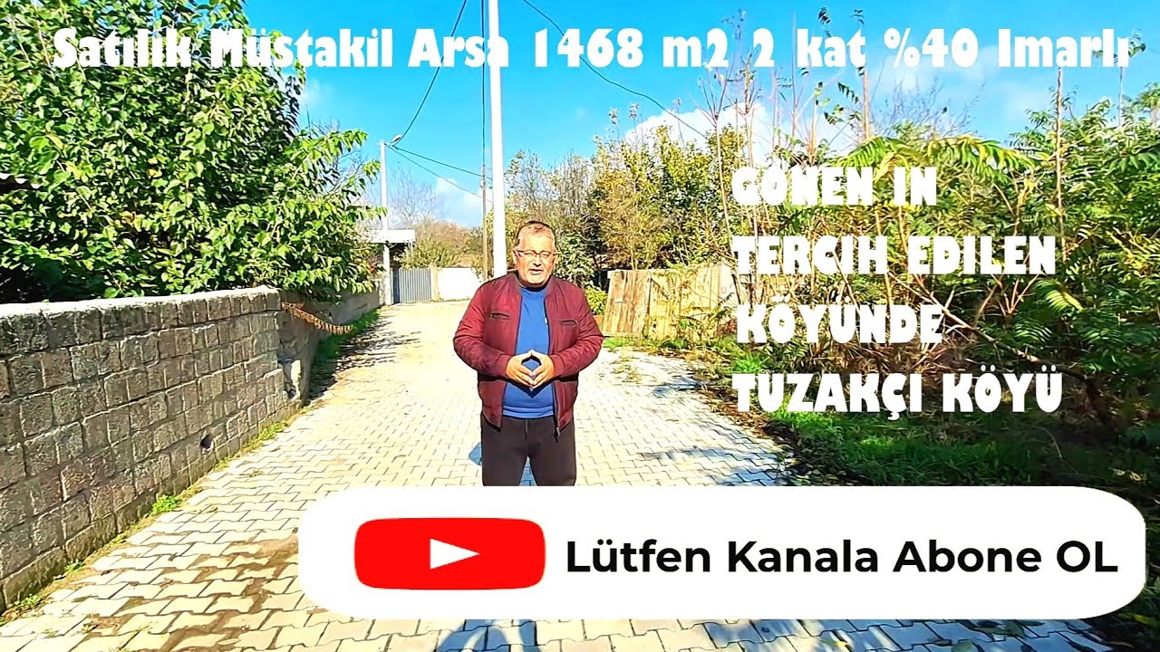 Büyük Köyde Satılık Büyük Arsa 1468 m2 %40 2 Kat İmarlı 4.250.000 TL