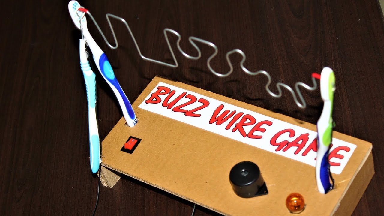How to make a buzz wire game circuit - YouTube