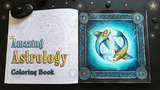 Astrology Coloring Book by Maggie Magoo Coloring Pisces in Blue Gold