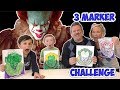 3 Marker Challenge Halloween Edition 3 Pennywise, Hello Neighbor, Minion, Jason Vorhees | DavidsTV