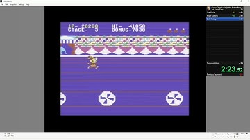 C64 Speedrun Circus  Charlie [1984] Parker Bros/Konami version World Record 4:09.820