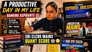 SBI clerk mains quant mock score 🙄 A productive day Banking aspirants 🎯📚