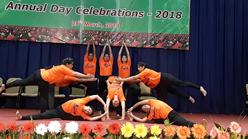 Yoga Students stage  performance tirupati