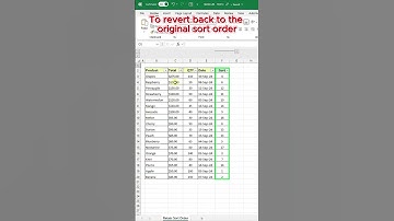 Retain Sort Order in Excel