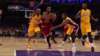 Kobe Bryant Defense on LeBron James 10 03 2016  Highlights Last Game
