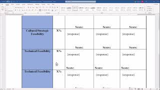 Feasibility Matrix