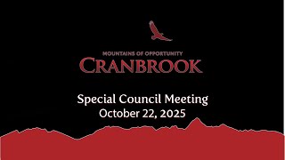 Special Council Meeting - October 22, 2025