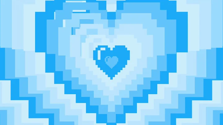 Baby Blue 8-Bit Heart Background Screensaver Loop 1 Hour HD