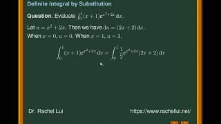 Definite integral by method of substitution Example 2