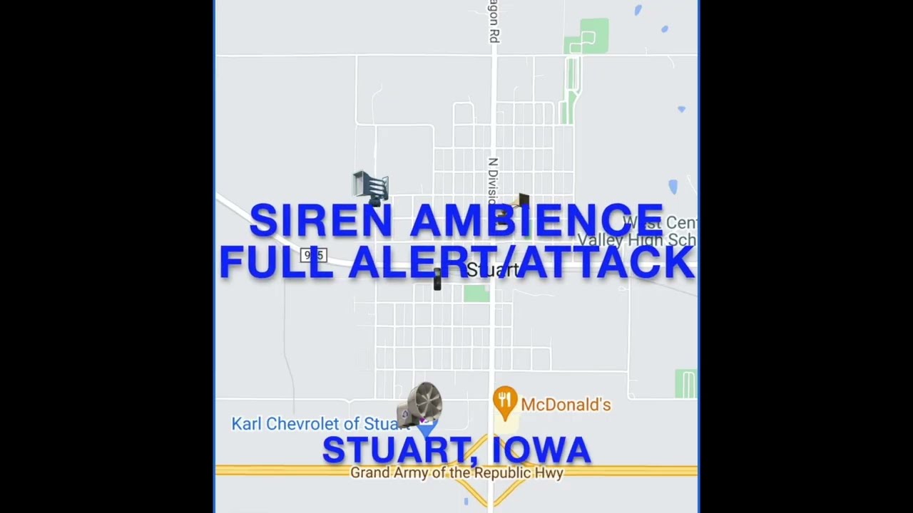 Siren Ambience: Full Attack/Alert - Stuart, IA - 6/4/22