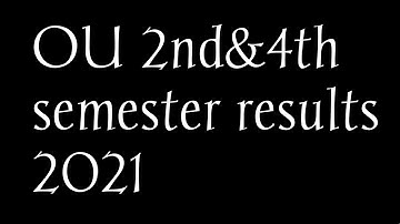 OU 2nd semester results|OU 4th semester results update | @DegreeYoutubechannelOU degree results