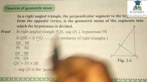 10th class theorem || theorem of geometric mean || chapter 2 theorem || practice set 2.1