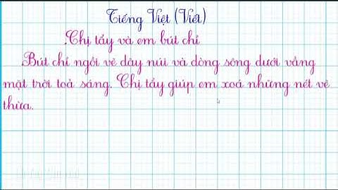 TV 2 : Cái bàn học của tôi -Nghe - viết: Chị tẩy và em bút chì -Phân biệt : c/k; d/r, ươn/ương