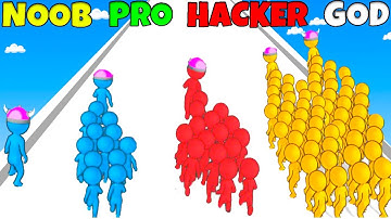 NOOB vs PRO vs HACKER - Crowd Rush 3D