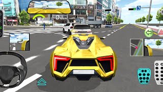 New Golden Lykan HyperSport - 3d Driving Class || Car Game #Gameplay #cargame screenshot 4