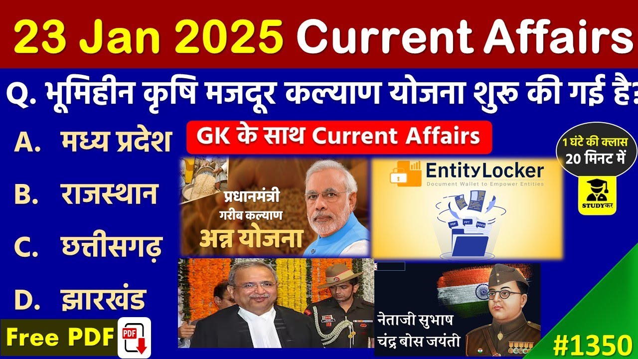 23 January 2025 Daily Current Affairs | Today Current Affairs |Current ...