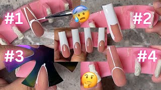 How to do French Tip Nails with gel polish! 4 EASY WAYS beginner friendly, in depth tutorial!